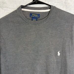 Polo Ralph Lauren Thermal Waffle-Knit Medium Sleep Wear Grey Long Sleeve Shirt